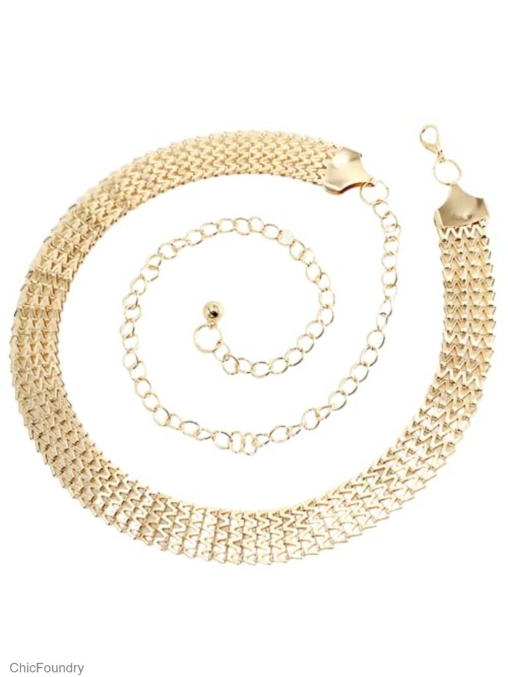 Women's Glitter Chain Belt 1in Wide Waist Belt for Dresses Formal